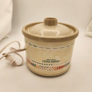 Rival Little Dipper Electric Stoneware Slow Cooker Pot 17 Oz Capacity VINTAGE